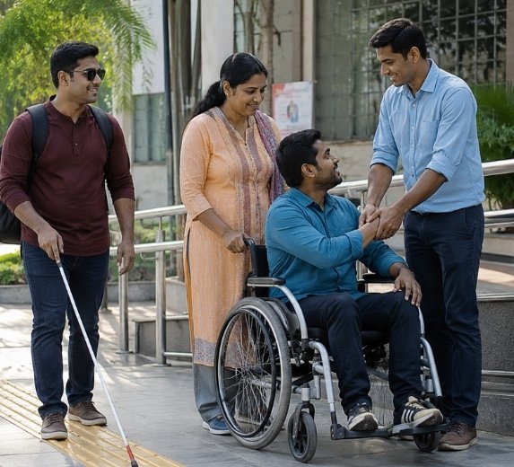 Wheelchair user participating in an inclusive community programme
